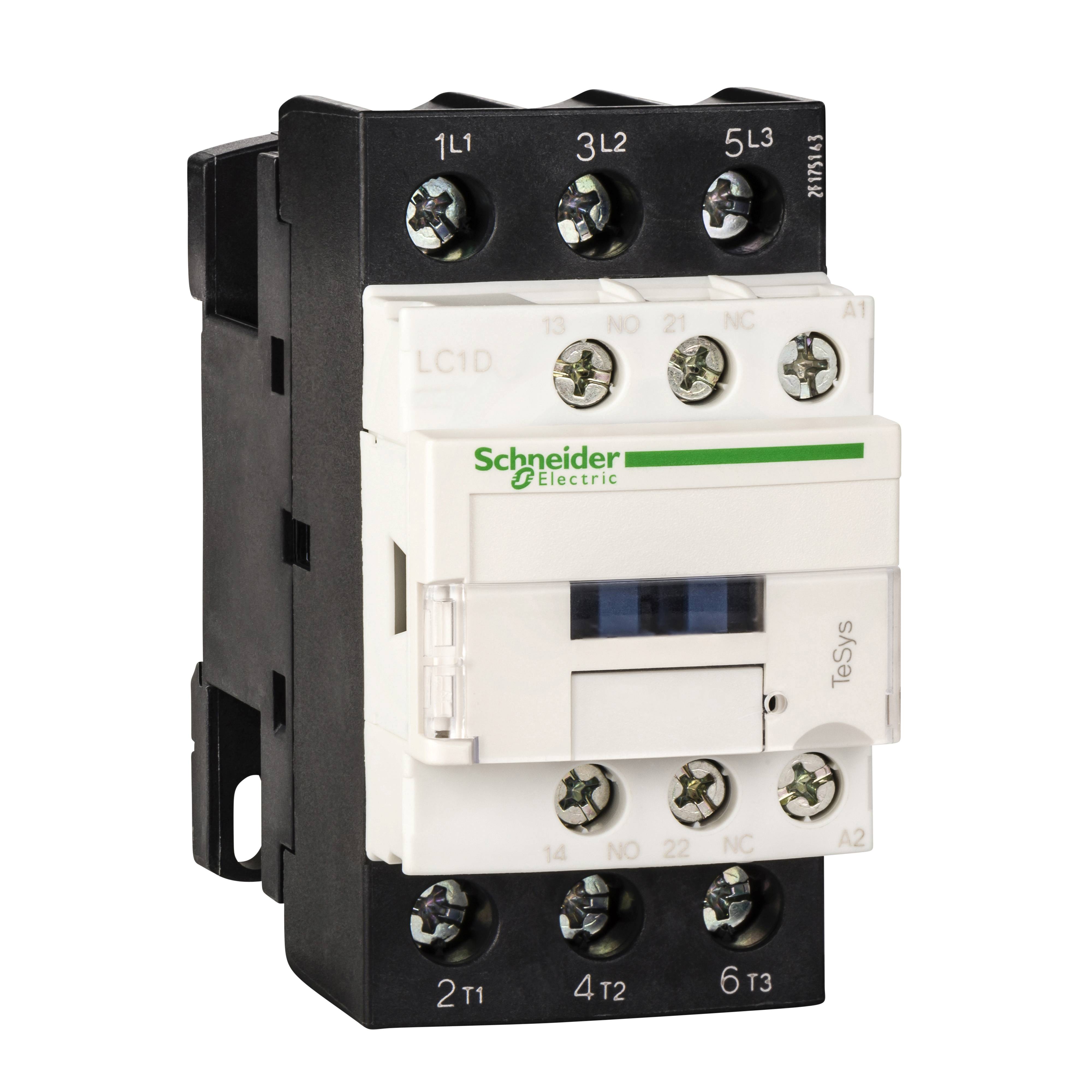 Schneider Electric Square D™ TeSys™ D LC1D32G7 Direct On-Line IEC Contactor, 120/690 VDC, 300 VDC V Coil, 32/50 A, 3NO Contact, 3 Poles