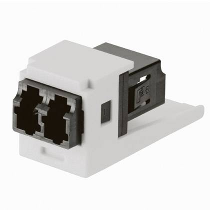 Panduit® Mini-Com® CMDABLLCZBL Keyed Fiber Optic Adapter Module, LC Duplex Connector, 1 Ports, OM1/OM2/OM3/OM4/OM4+/OS2 SignatureCore™ Fiber