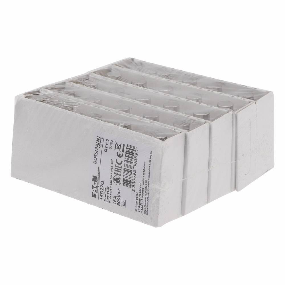 Edison 16D27Q Fast Acting Fuse, 16 A, 500 VAC, 50 kA Interrupt