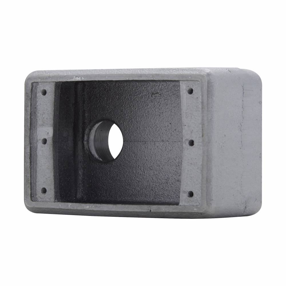 EATON Crouse-Hinds Condulet® FDA2 Type FDA 1-Entry Back Feed Deep Conduit Device Box, Feraloy® Iron Alloy, 1 Gang, 2-3/4 in W x 3-9/16 in D x 4-9/32 in H