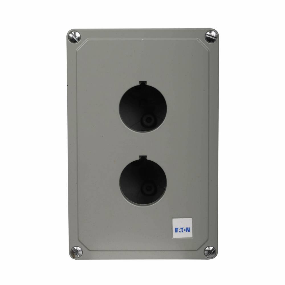 EATON 10250TN2 2-Element Heavy Duty Oiltight/Watertight Pushbutton Enclosure, 6.2 in L x 5.2 in W x 3.9 in D, NEMA 4/4X/12/13, Die Cast Zinc