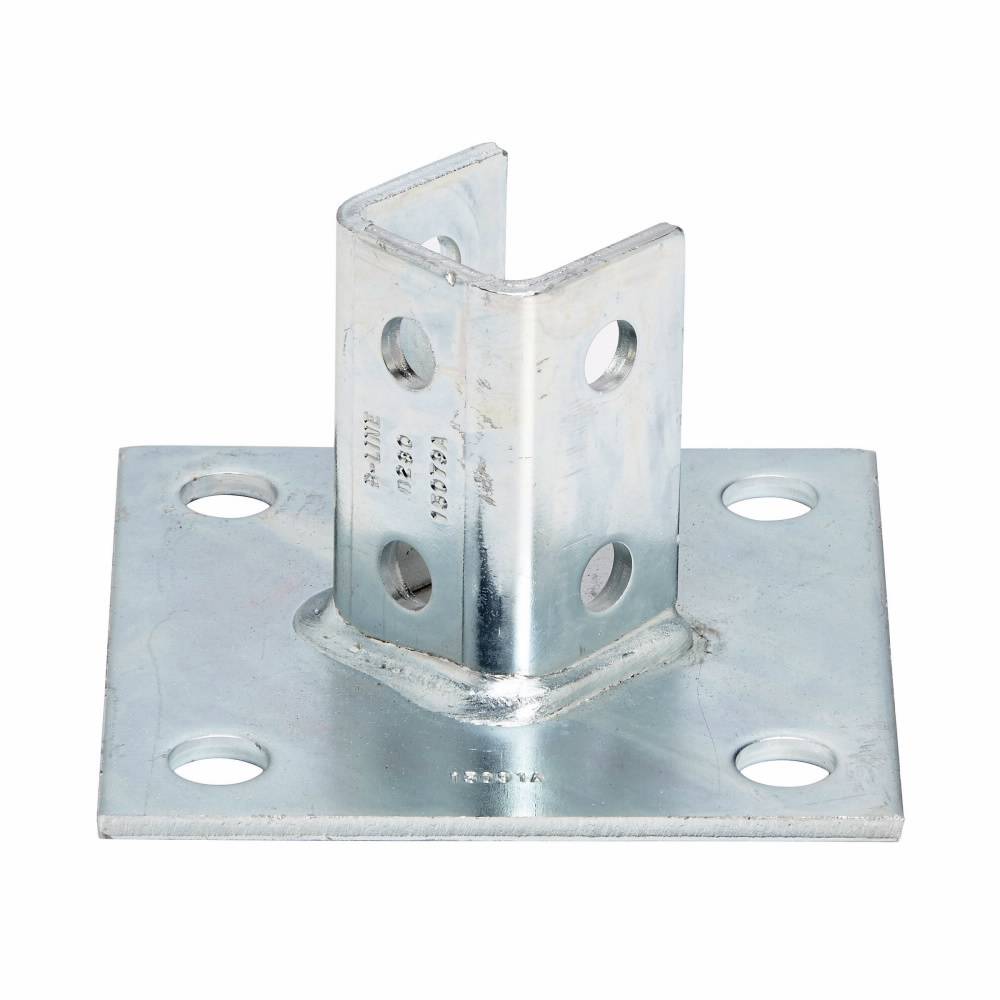 EATON B-Line B280SS4 Square Post Base, Centered/Offset Channel Position, 3-1/2 in H Base, For Use With 1-5/8 x 1-5/8 in B22 Series Channel, 304 Stainless Steel