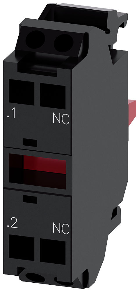 Siemens SIRIUS ACT 3SU14001AA103MA0 Standard Contact Module, 1NC Contact, 10 A at 24 VAC, 0.1 A at 500 VDC Contact, Gold Plated Contact, Black