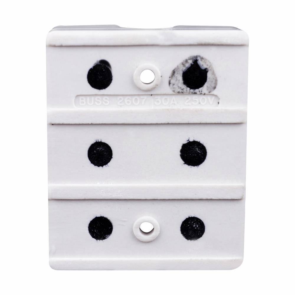 Bussmann 2607 Non-Grounding Standard Grade Fuse Block, 250 V, 0.1 to 30 A, Class: H/K/R, 3 Poles