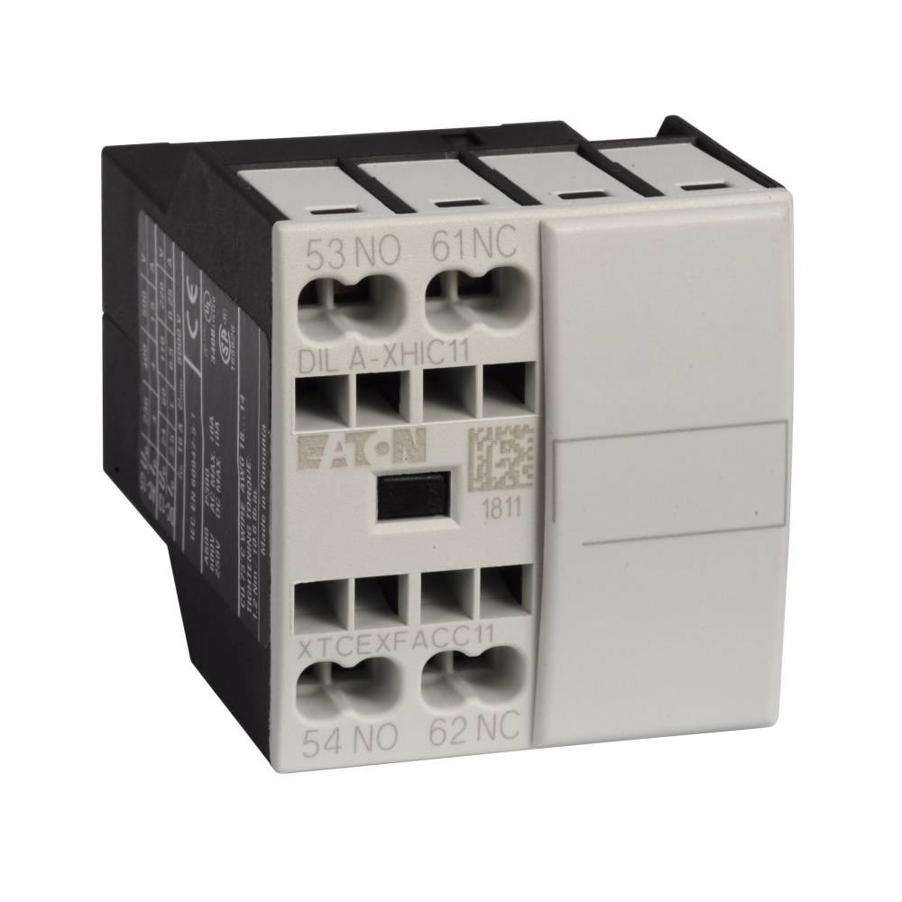 EATON XTCEXFACC11 2-Pole Type XTCEX Auxiliary Contact, 600 VAC, 220 VDC, 16 A, 2 Contacts