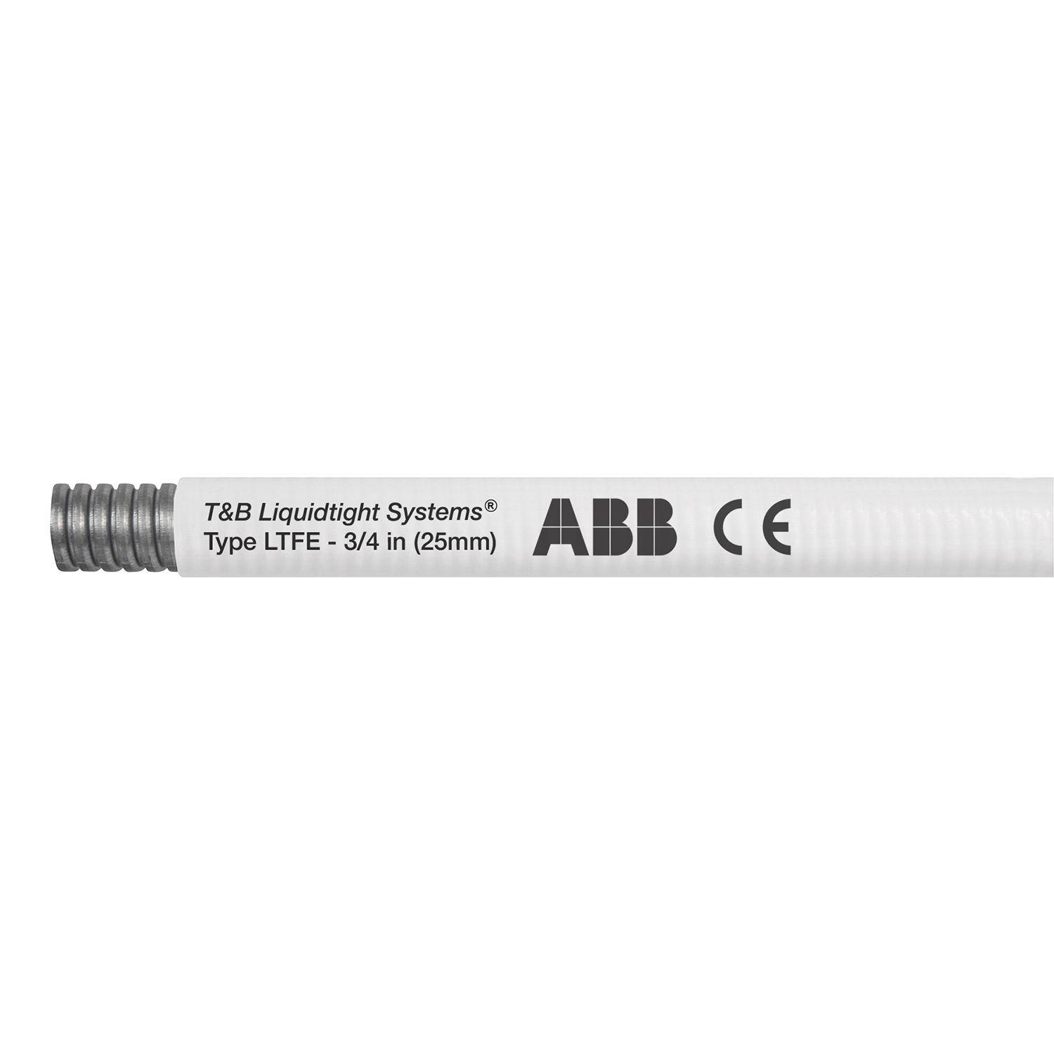 T&B® Industrial Fitting Liquidtight Systems™ LTFES01W-C Type LTFE Liquid Tight Flexible Metal Conduit With PVC Jacket, 3/8 in Trade, 0.484 in ID x 0.71 in OD, 100 ft L, Steel