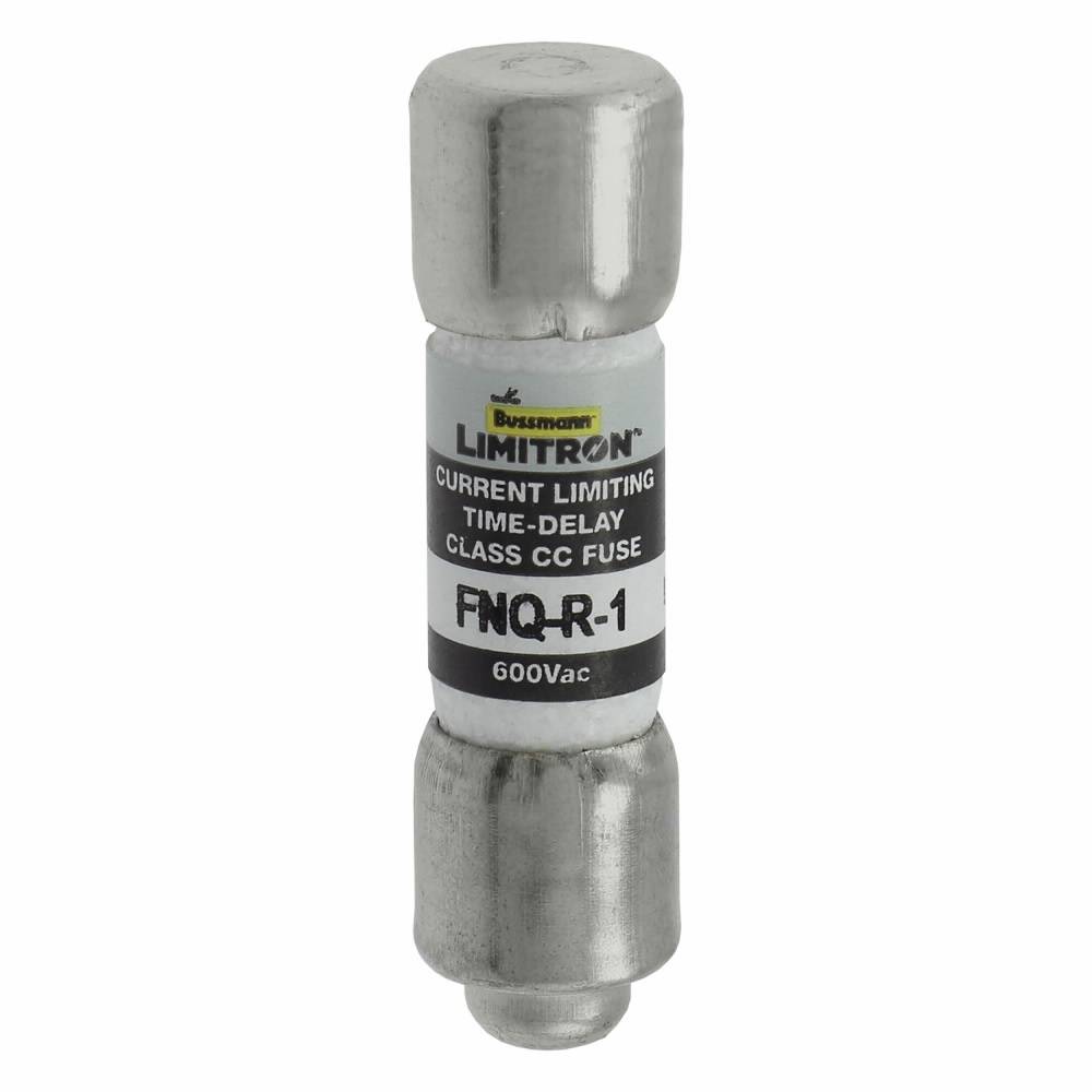 Bussmann CC-Tron® FNQ-R-1 Current Limiting High Inrush Time Delay Fuse, 1 A, 600 V, 200 kAIC Interrupt, CC Class, Cylindrical Body