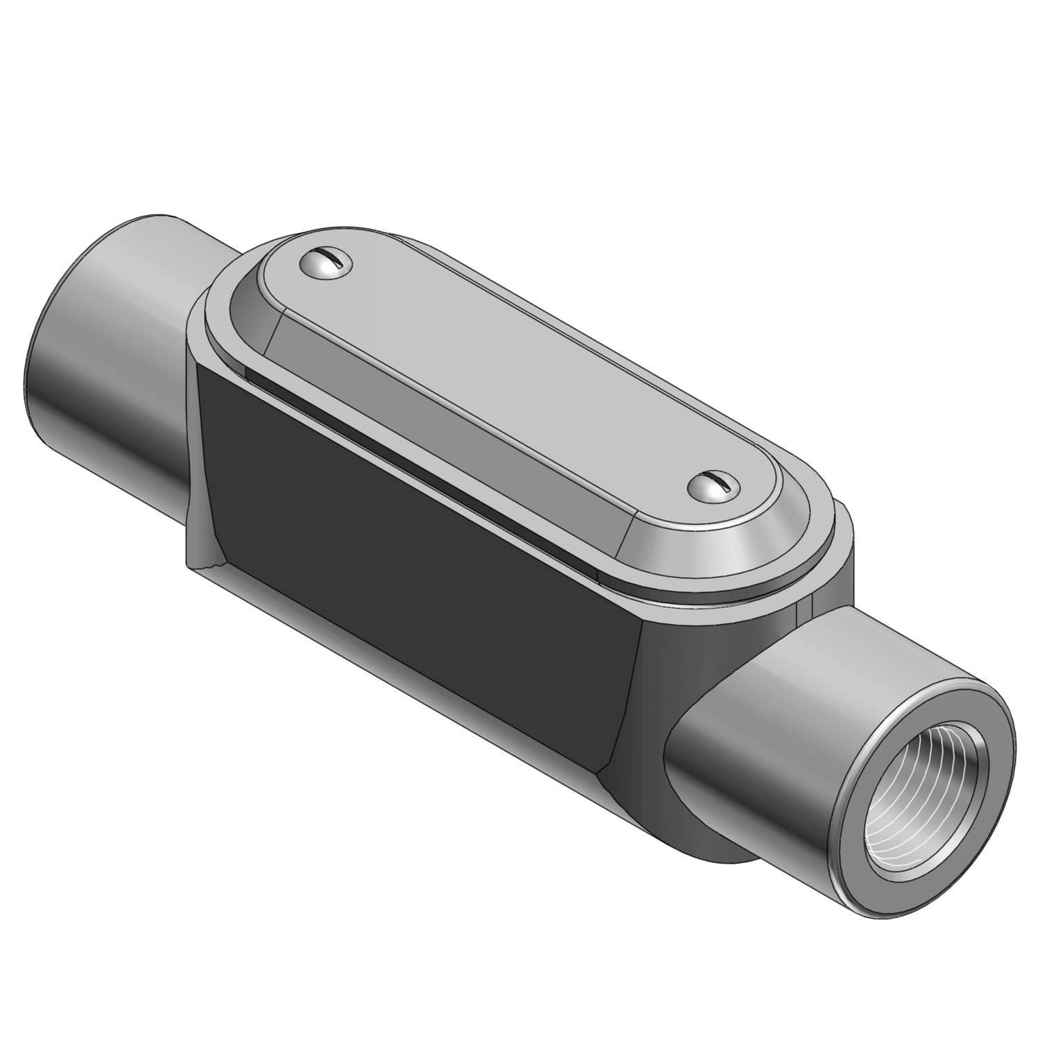 Ocal® OCAL-BLUE® C27SA-G Type-C Conduit Body With Cover, 3/4 in Hub, Form 7 Form, 6.6 cu-in Capacity, Aluminum, PVC Coated