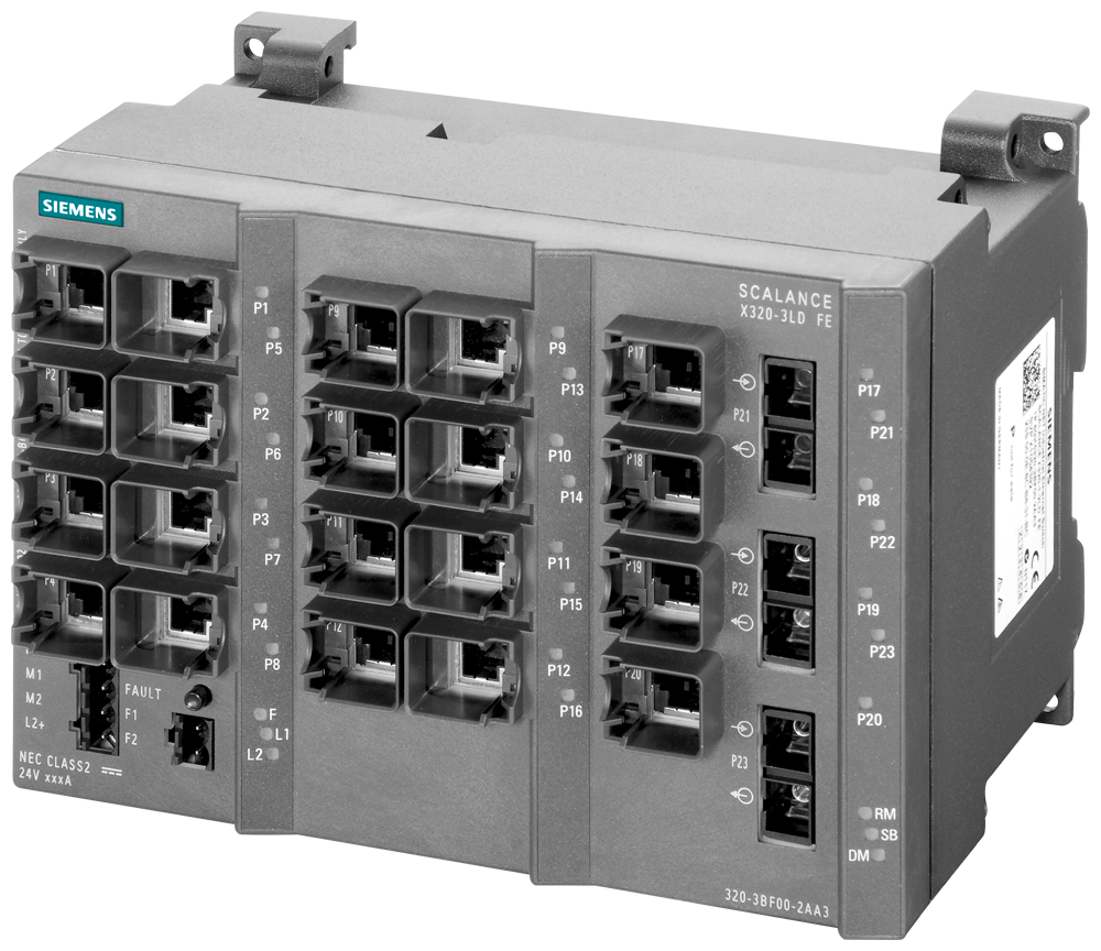 Siemens SCALANCE 6GK53203BF002AA3 X320-3LDFE Managed IE Switch, RJ-45 Port, Telnet/HTTP/HTTPS/TFTP/FTP/BOOTP/GMRP/DCP/LLDP/SNMP v1/SNMP v2/SNMP v3/IGMP Protocol
