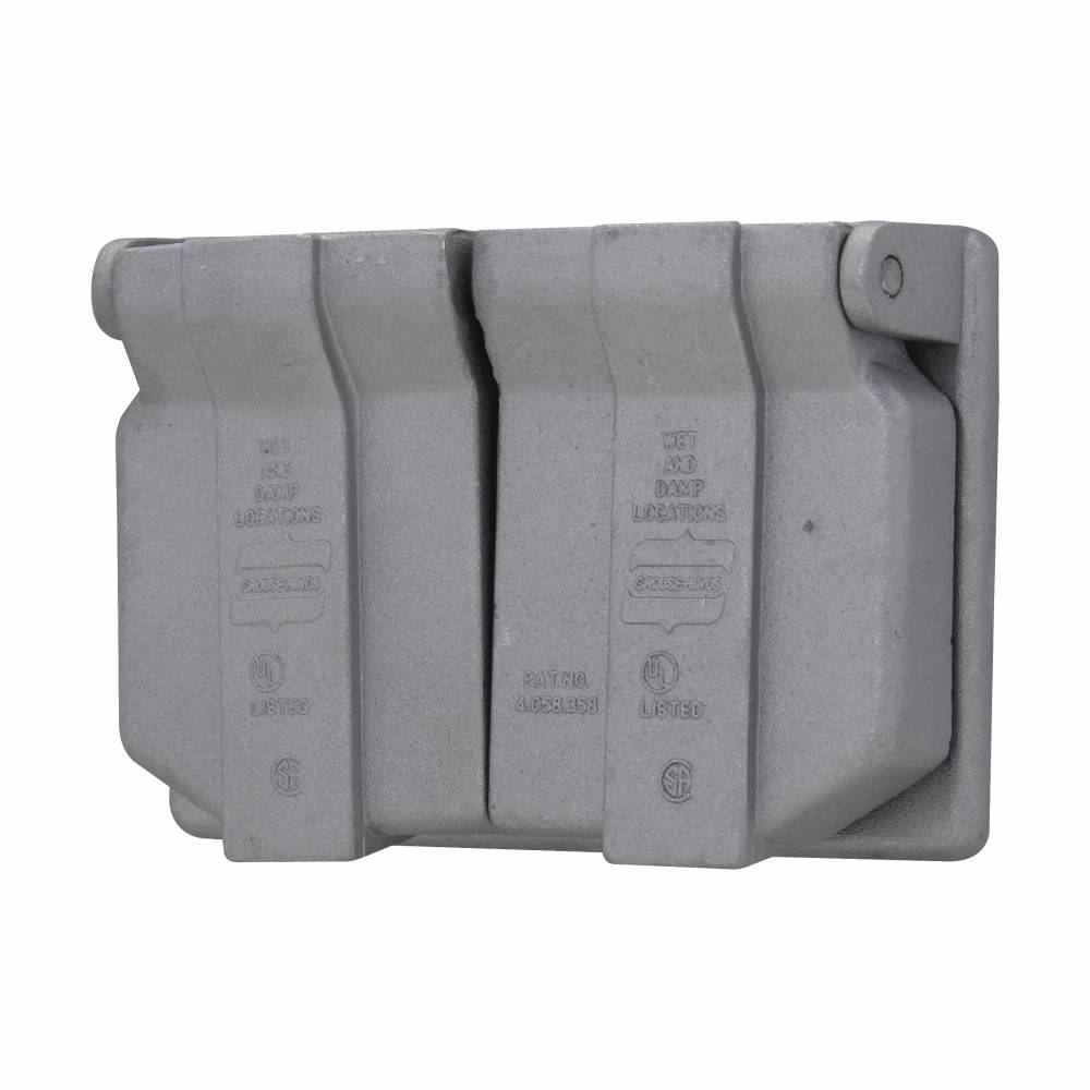Crouse-Hinds WLRD1 Duplex Spring Door Cover, 1-3/8 in Dia, 2.91 in L x 4.44 in W x 1.13 in D, Self-Close Cover, Die Cast Copper-Free Aluminum