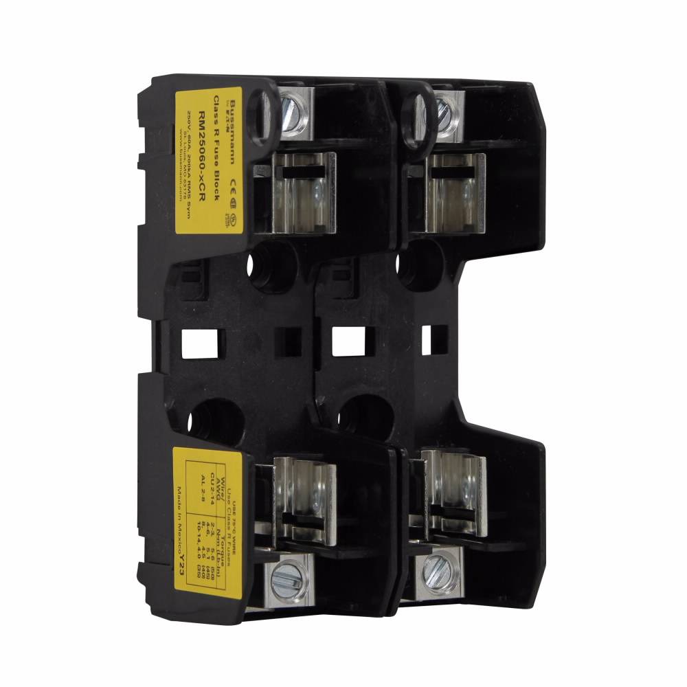 Edison RM25060-2CR Modular Fuse Block, 250 VAC, 60 A, Class: R, 14 to 2 AWG, 8 to 2 AWG Wire, 2 Poles