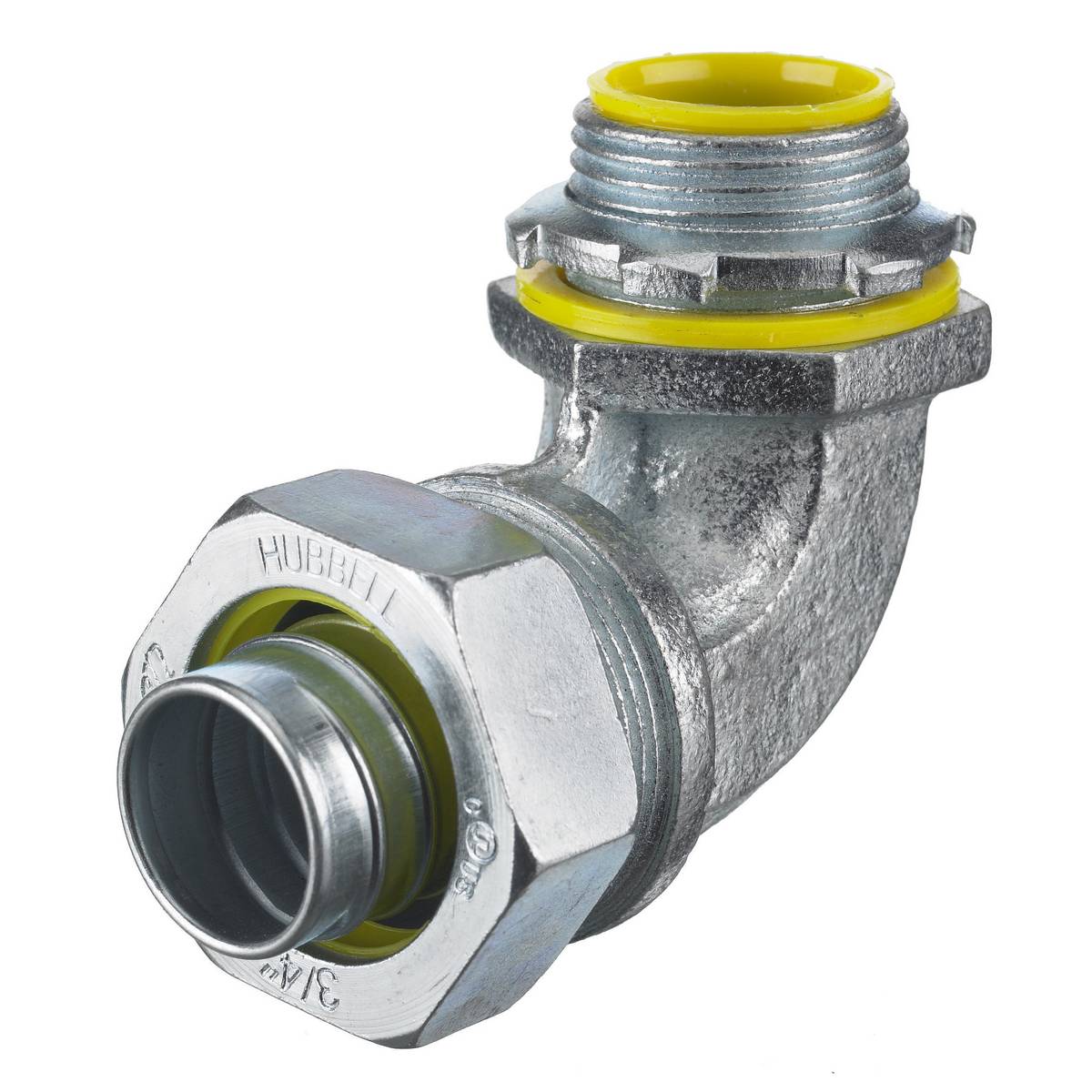 Wiring Device-Kellems H12591 Insulated Male Metallic Liquidtight Connector, 1-1/4 in Trade, 90 deg, Iron/Steel, Zinc Plated