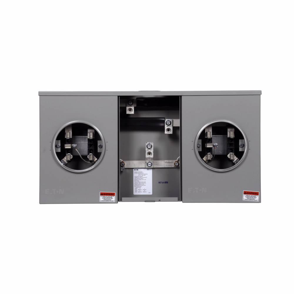 EATON 1009579ACH 5-Position 3-Wire Horizontal Ganged Horn Bypass Meter Socket, 600 VAC, 200 A, 1 ph Phase