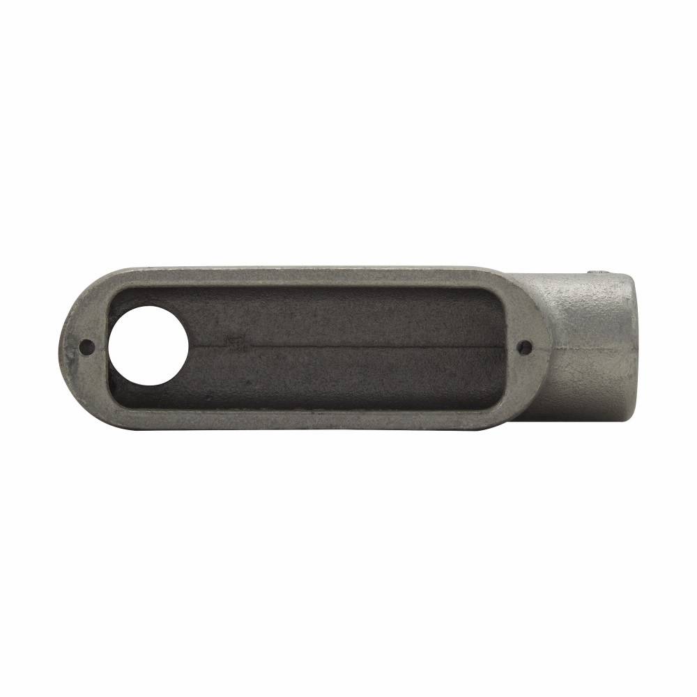 Crouse-Hinds Condulet® LB38 Type LB Conduit Outlet Body, 1 in Hub, 8 Form, Feraloy® Iron Alloy, Aluminum Acrylic Painted/Electro-Galvanized