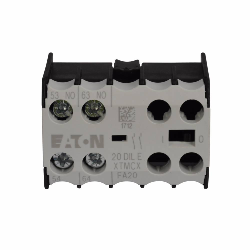 EATON XTMCXFA20 2-Pole Auxiliary Contact With Screw Terminal, 600 VAC, 1.5 to 10 A, 2 Contacts