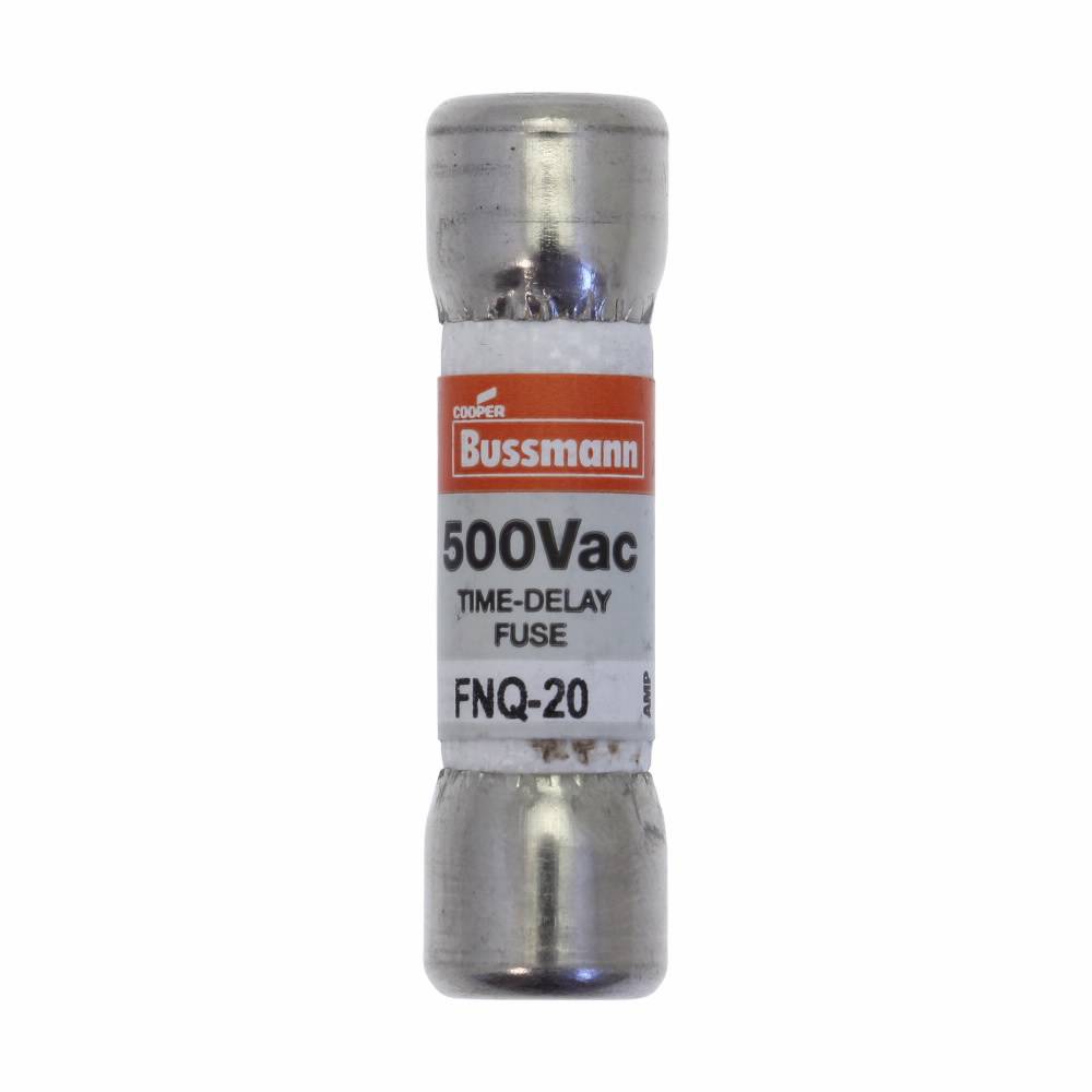 Bussmann Tron® FNQ-20 Low Voltage Supplemental Time Delay Midget Fuse, 20 A, 500 VAC, 10000 A Interrupt, Class: Supplemental, Cartridge Body