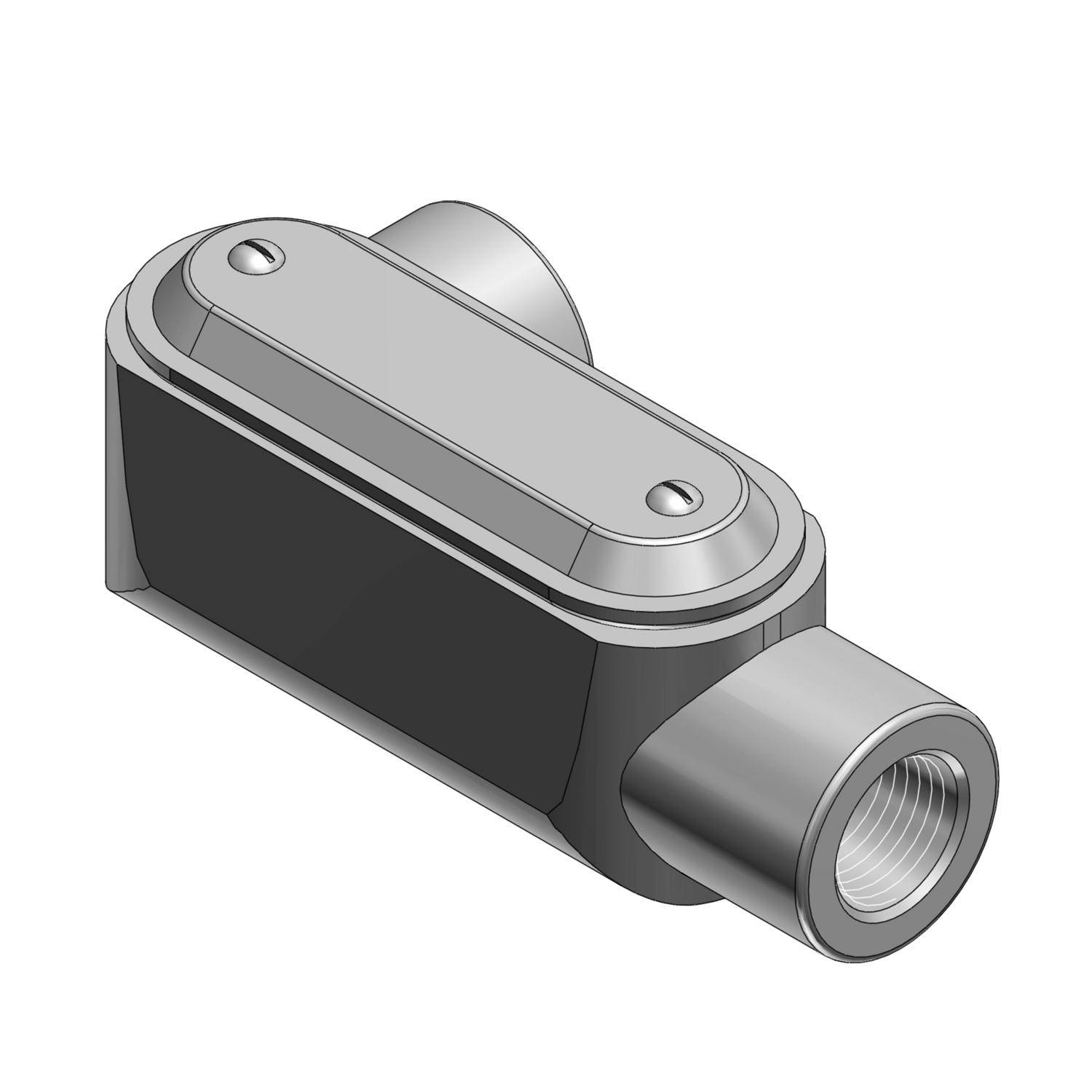 Ocal® OCAL-BLUE® LL777-G Type LL Conduit Body With Cover, 2-1/2 in Hub, Form 7 Form, 102 cu-in Capacity, Iron, PVC Coated