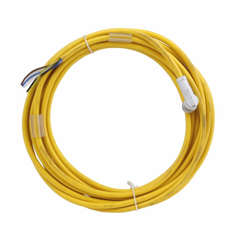 EATON CSDR5A5CY2205 Global Plus Cordset, M12 5-Pin Euro (Micro) Right Angle Female Connector, 16.4 ft L Cable