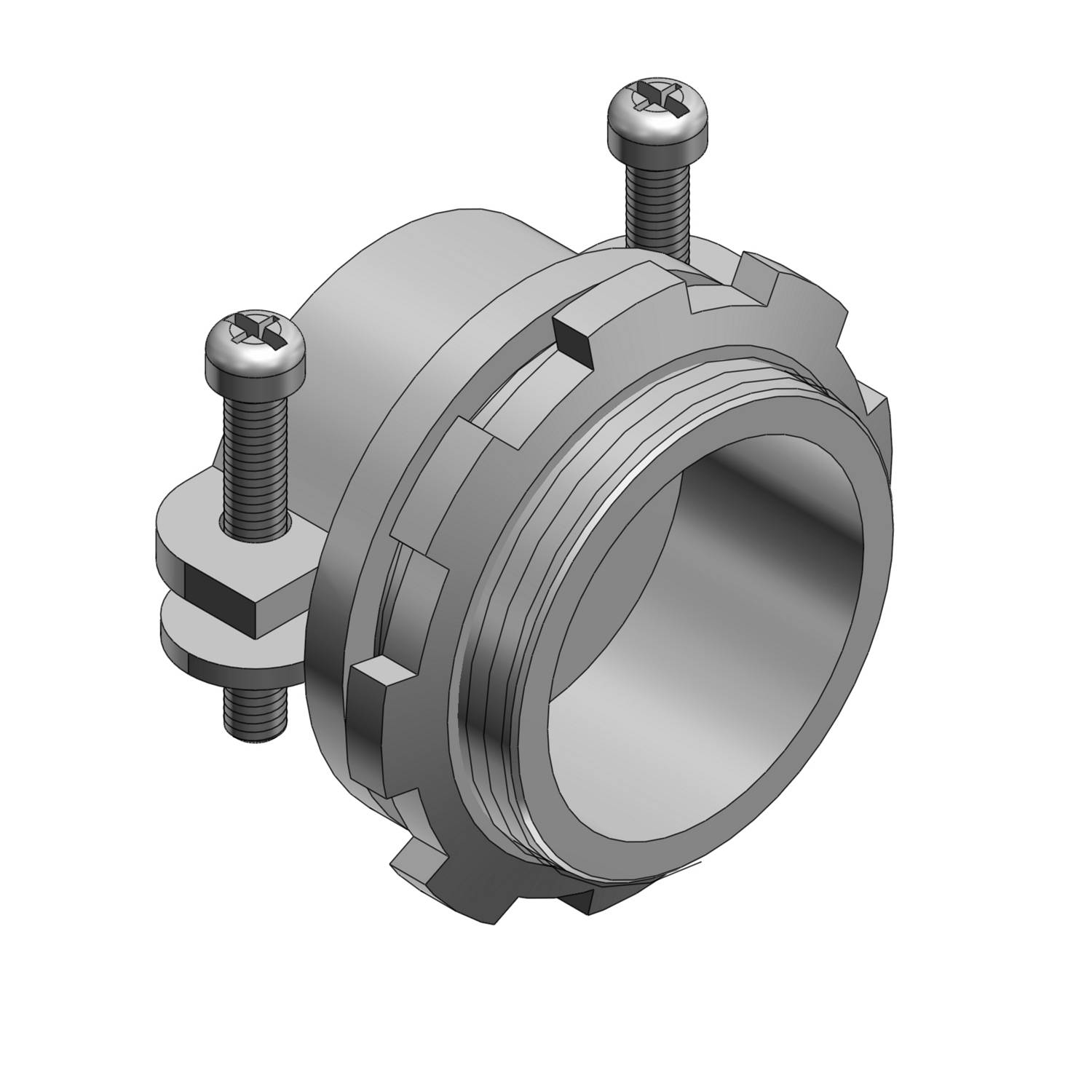 T&B® 3310 2-Screw Non-Insulated Cable Connector With Slotted Screw, 3-1/2 in Trade, 1.15 to 1.98 in Cable Openings, Malleable Iron, Electro-Zinc Plated