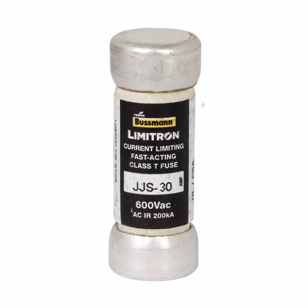 Bussmann Limitron™ Tron® JJS-30 Current Limiting Very Fast Acting Fuse, 30 A, 600 V, 200 kAIC Interrupt, T Class, Cylindrical Body