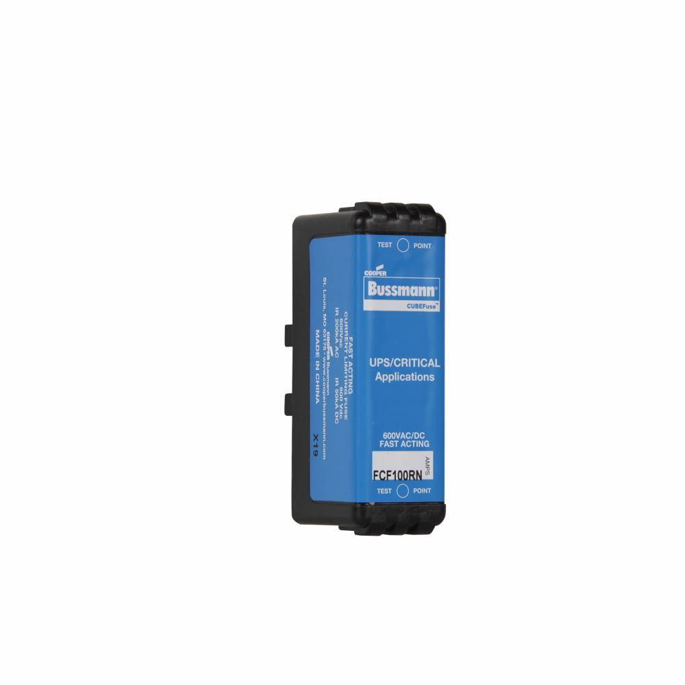 Bussmann CUBEFuse™ FCF100RN Fast Acting Non-Indicating Fuse, 100 A, 600 VAC/VDC, 50/200 kA Interrupt, Class: CF, Cartridge Body