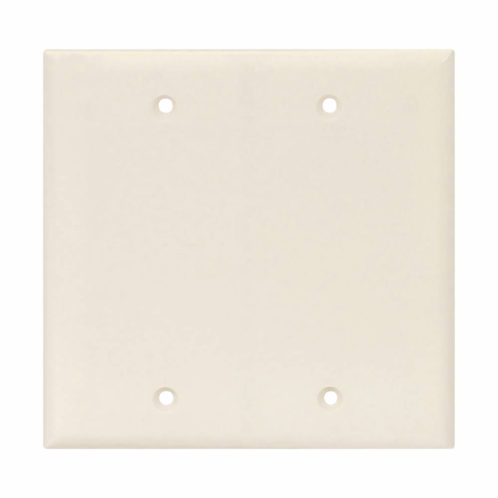 EATON Arrow Hart™ Eaton Wiring Devices PJ23LA Mid-Sized Blank Wall Plate, 2 Gangs, 4.87 in H x 4.94 in W, Polycarbonate/Thermoplastic, Light Almond