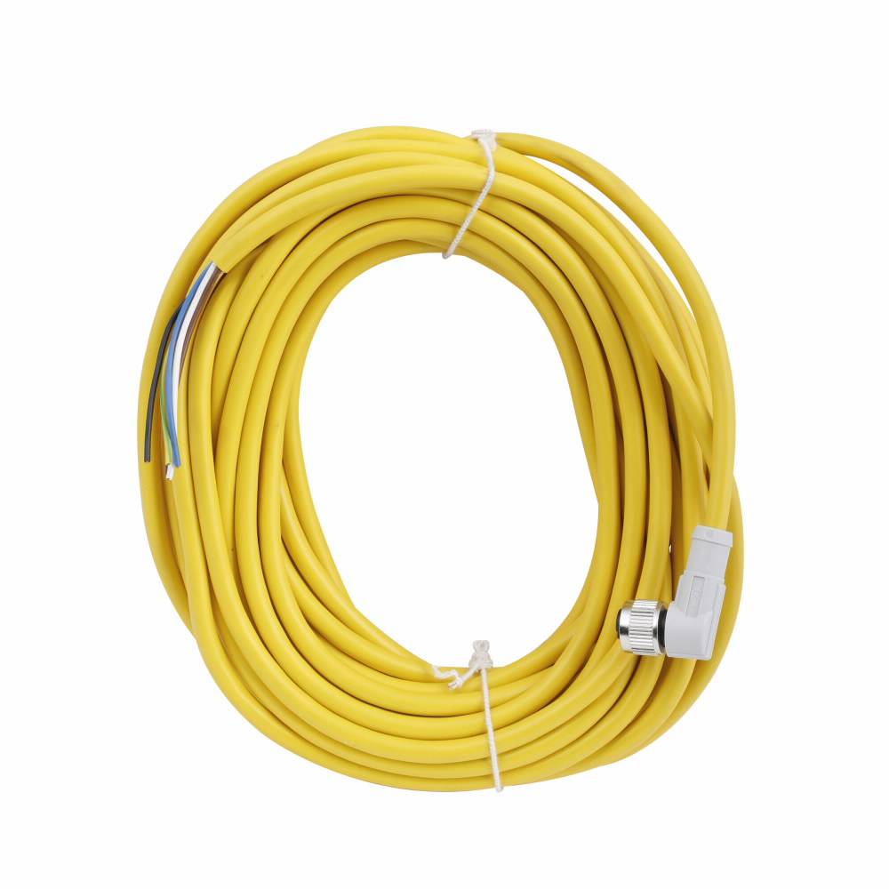 EATON CSDR5A5CY2210 Global Plus 5-Wire Standard Single End Connector Cable, M12x1 4-Pin Micro-Style Female Connector, 10 m L Cable, 5 Poles, Single Keyway