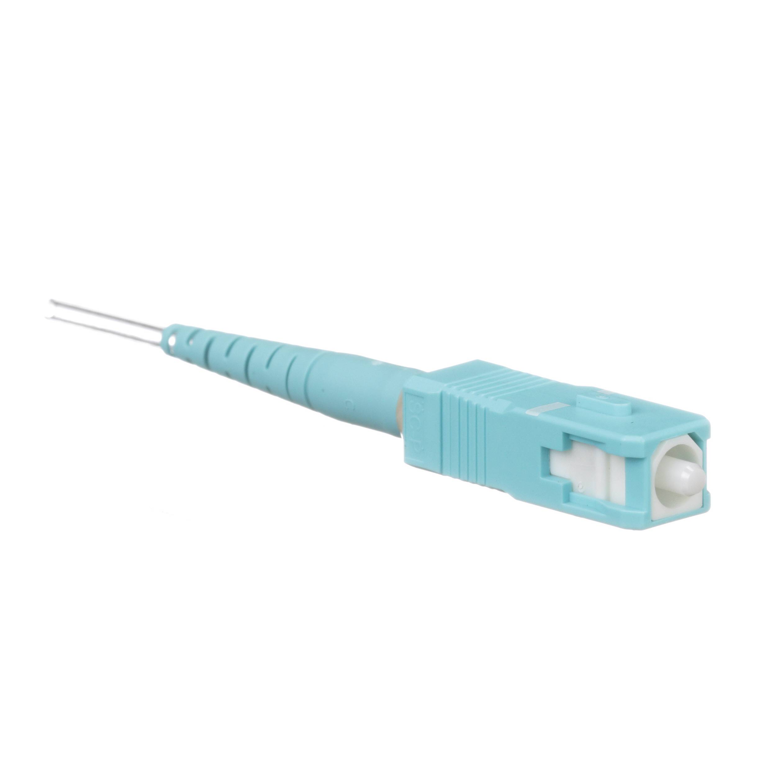 Panduit® FSCS2/9SOCPXAQ Fusion Splice-On Fiber Optic Connector, SC Simplex Connector, 50/125 um OM2/OM3/OM4 Fiber, 250 um Coated Fiber/900 um Tight Buffered Fiber, Zirconia Ceramic Ferrule