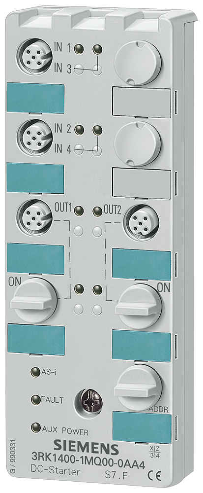 Siemens 3RK1400-1MQ01-0AA4 Type K60 Duplex Direct Standard Slave AS-Interface DC Starter, 4 Inputs, 2 Outputs