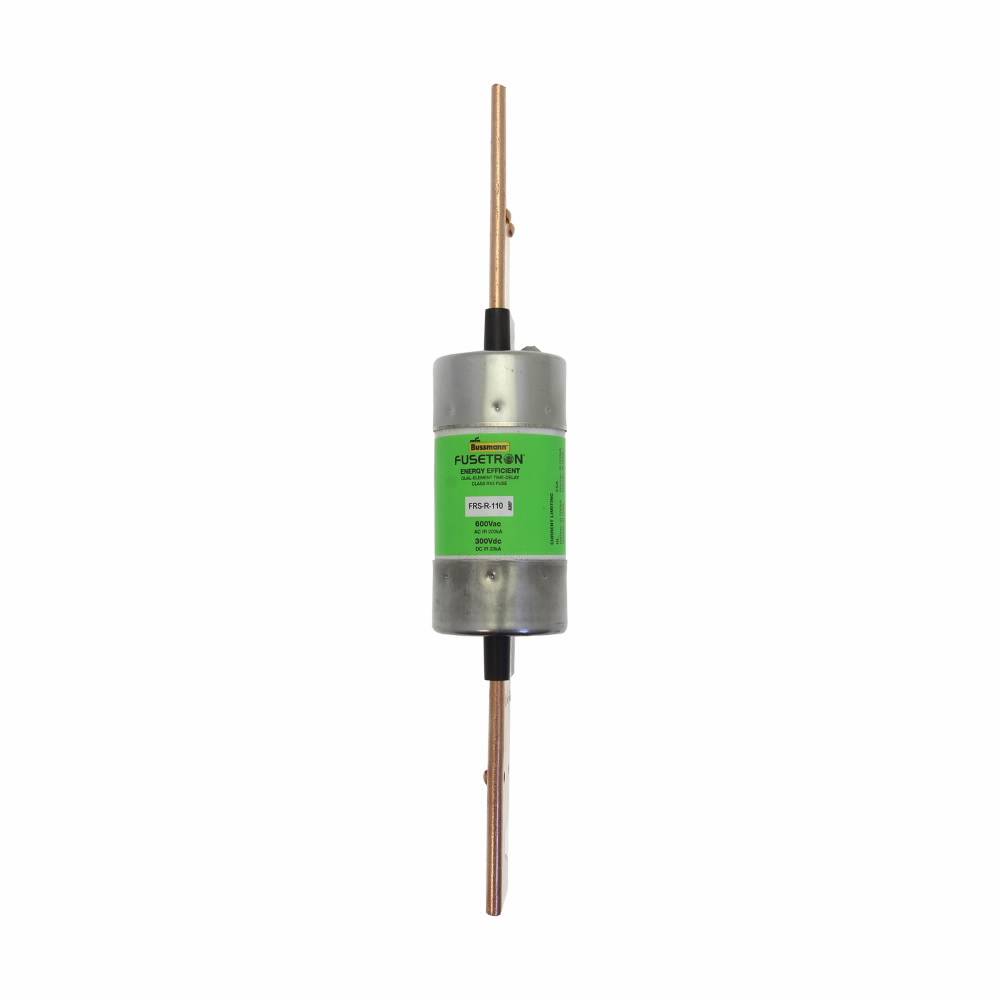 Bussmann Fusetron™ FRS-R-110 Current Limiting Renewable Time Delay Fuse, 110 A, 600 VAC/300 VDC, 200 kA Interrupt, RK5 Class, Cartridge Body