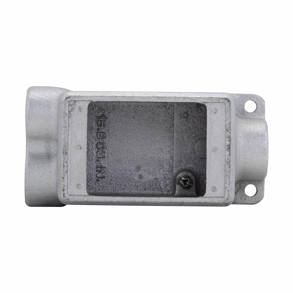 Crouse-Hinds Condulet® FSCC2 Type FSC 3-Outlet Shallow Device Box With Mounting Lug, 3/4 in Trade, 1 Gang, Feraloy Iron Alloy, Electro-Galvanized