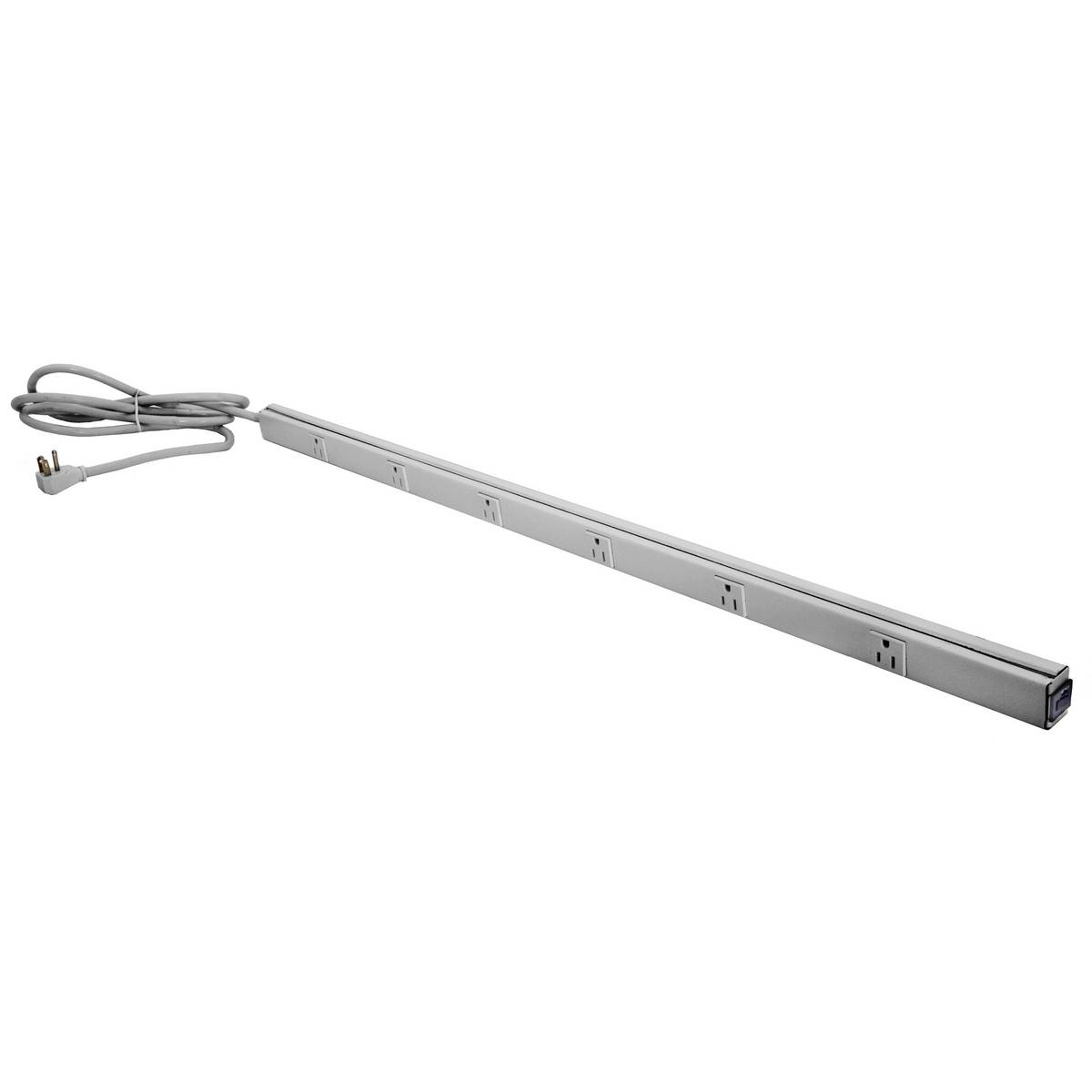 PREMISE WIRING PlugTrak® HBL20C215GY Fully Insulated Pre-Wired Portable Standard Metallic Raceway, 60.6 in L x 1.3 in W x 0.8 in H, Steel