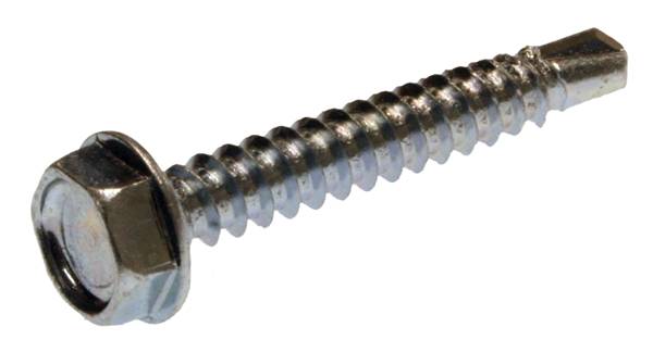 Metallics JTEKD24 Self-Drilling and Tapping Screw, #10-16, 2-1/2 in OAL, Hex Washer Head, Hex Drive, Steel, Zinc Chromate, Self-Drilling Point
