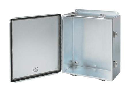 Hoffman A1008CHEMC Type EMC Junction Box, 10 in H x 8 in W x 4 in D, Continuous Hinged/Screw Clamp Cover, NEMA 12/IP54 NEMA Rating, Steel