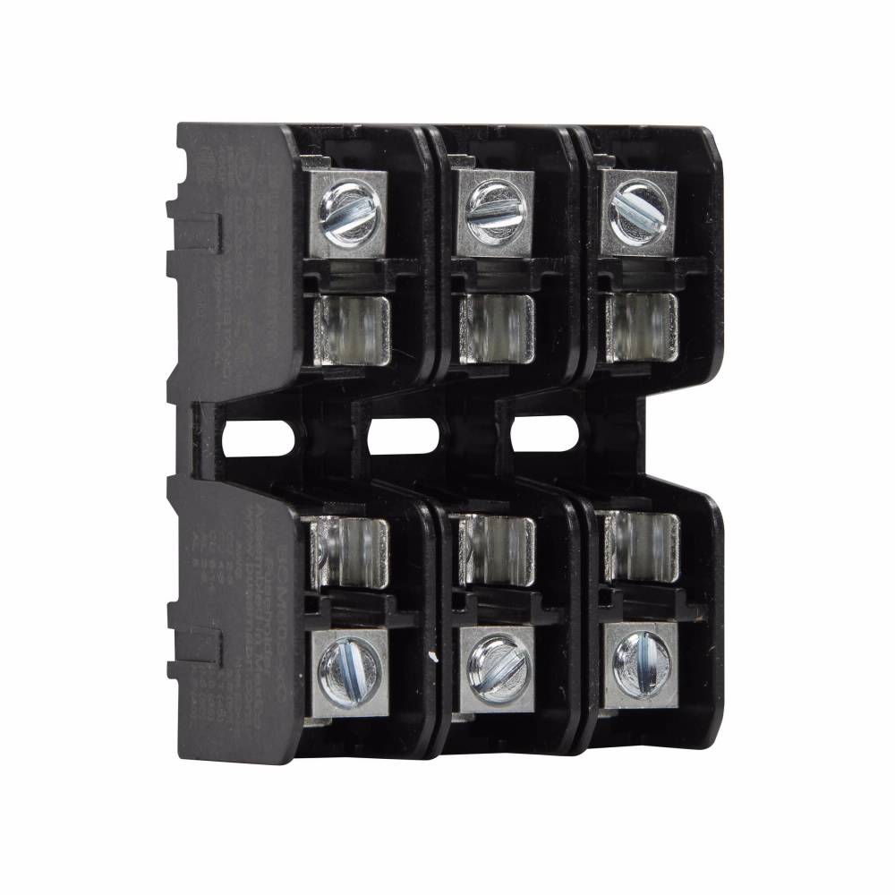 Edison BCM603-3C Modular Fuse Block With Wire Connector, 600 VAC, 30 A, 14 to 2 AWG, 8 to 2 AWG Wire, 3 Poles