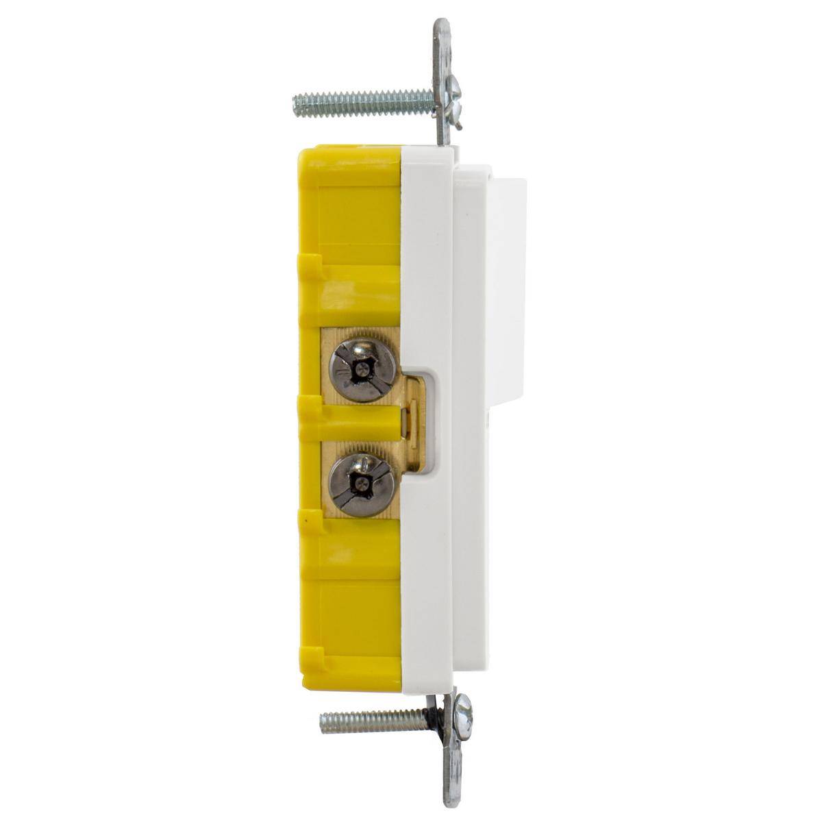Wiring Device-Kellems RCD108WTR Decorator 2-Position Standard Tamper-Resistant Combination Switch and Receptacle, Electrical Ratings: 120/125 VAC, 15 A, 1875 W, 1 Poles, 3 Wires, 14 to 12 AWG Wire, Snap Switch Reset