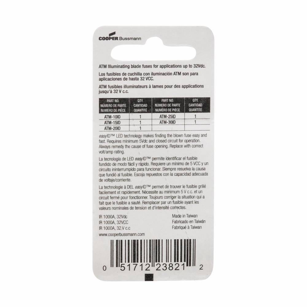 Bussmann easyID™ BP/ATM-AID ATM Blade Fuse Assortment, 5 Pieces