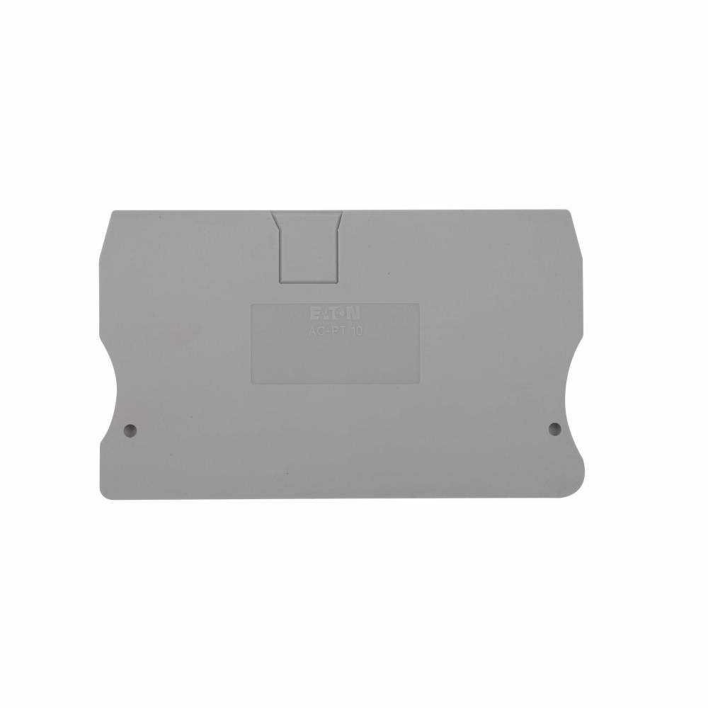 EATON XBACPT10 End Cover Plate, For Use With XBPT10 and XBPT10PE Terminal Block, Gray