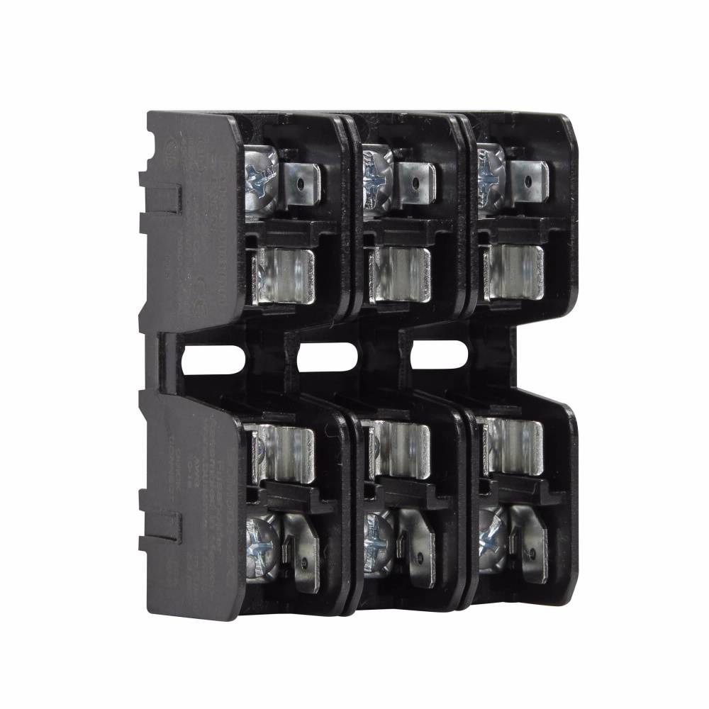Edison BCM603-3PQ Modular Fuse Block, 600 VAC, 30 A, 18 to 10 AWG Wire, 3 Poles