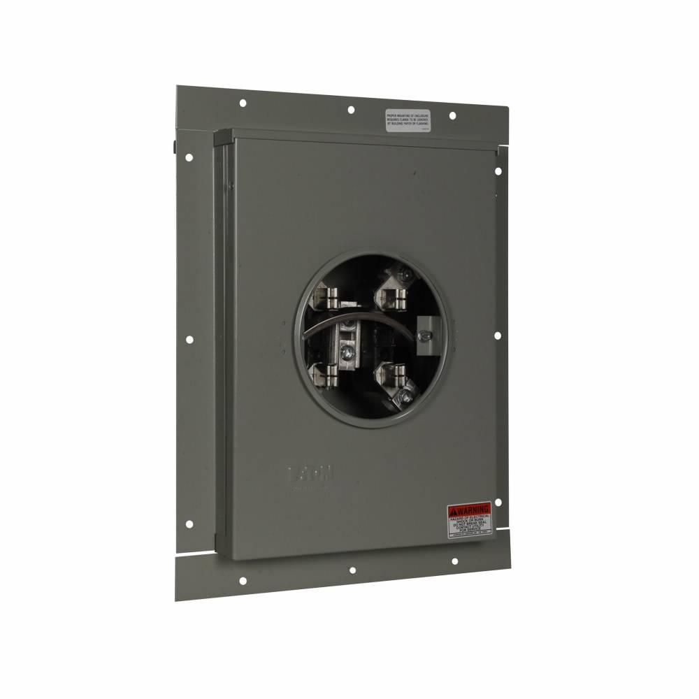 EATON 1009449CH 1-Position 3-Wire Meter Socket, 600 VAC, 200 A, 1 ph Phase
