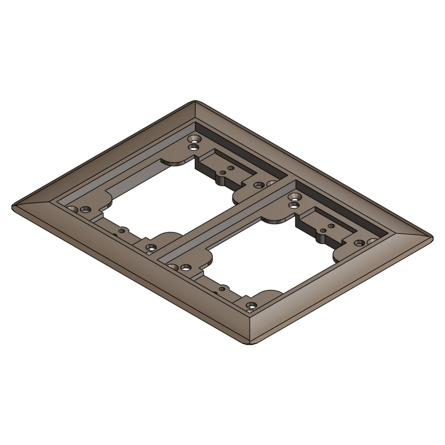 Steel City® P64P-2G-CP-BRN 2-Gang Carpet Plate, 7-5/8 in L, Polycarbonate