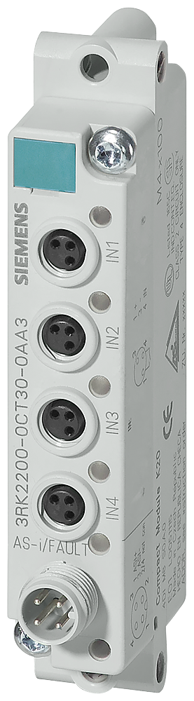 Siemens 3RK1400-1CT30-0AA3 AS-I K20 Compact St&ard Slave Digital I/O Module, 4 Inputs, 4 Outputs