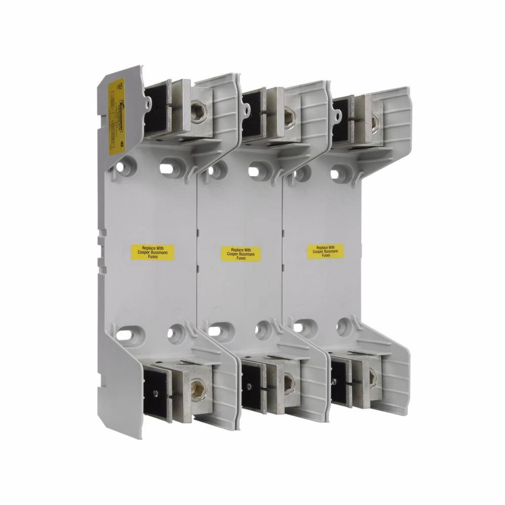 Edison HM60400-3CR 3-Pole Fuse Block, 600 VAC, 225 to 400 A, Class: H, 4 to 3/0 AWG AWG Wire, 3 Poles