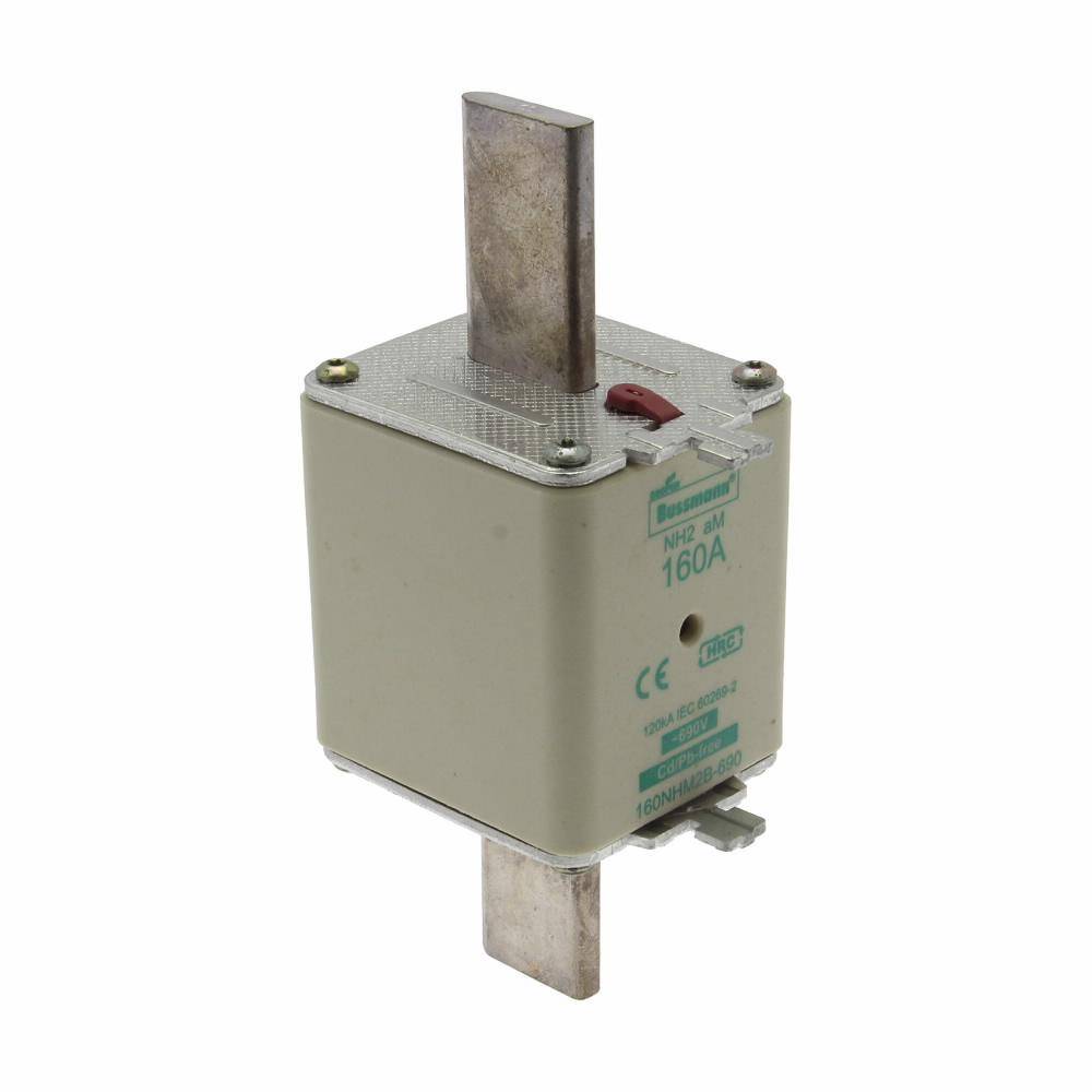 Bussmann 160NHM2B-690 Dual Indicator Low Voltage Size 2 NH Fuse Link, 690 V, 160 A, For Use With Class C/aM/gG/gL Fuse
