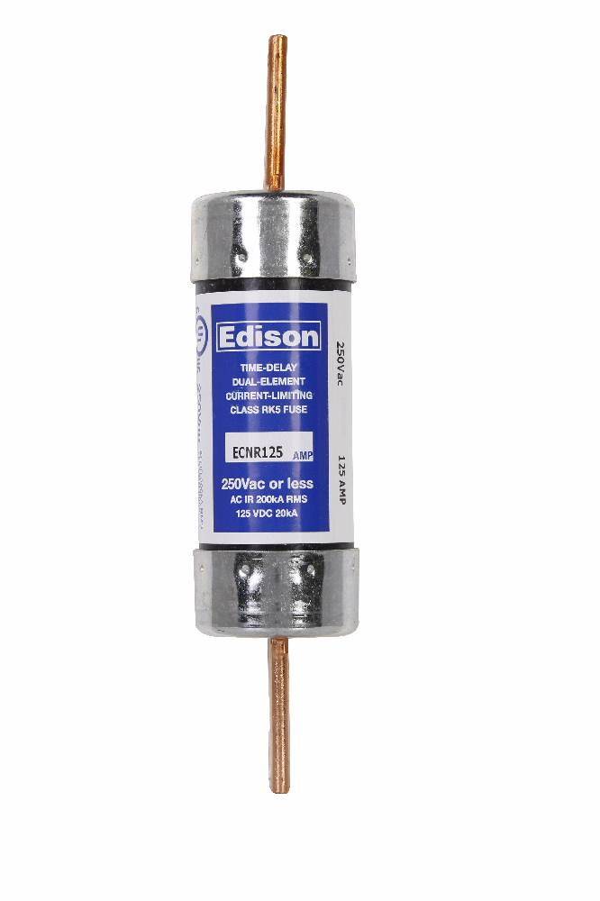 Edison ECNR125 ECNR Current Limiting Time Delay Fuse, 125 A, 250 VAC/125 VDC, 200 kAIC Interrupt, Class: RK5, Cylindrical Body