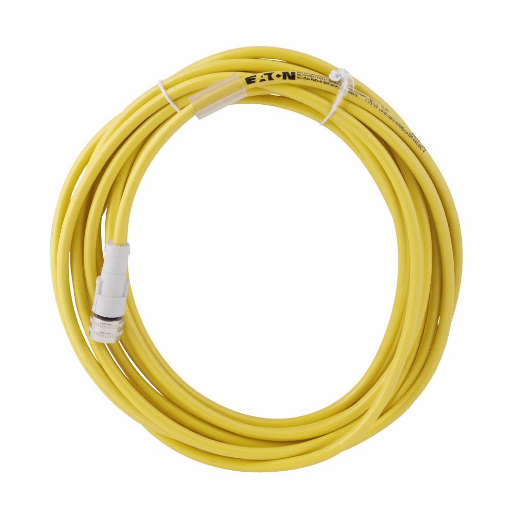 EATON CSAS3F3CY2205 Global Plus 3-Wire Single End Photoelectric Sensor Cable Connector, 12 mm 3-Pin Micro-Style Female Connector, 16.4 ft L Cable, 3 Poles