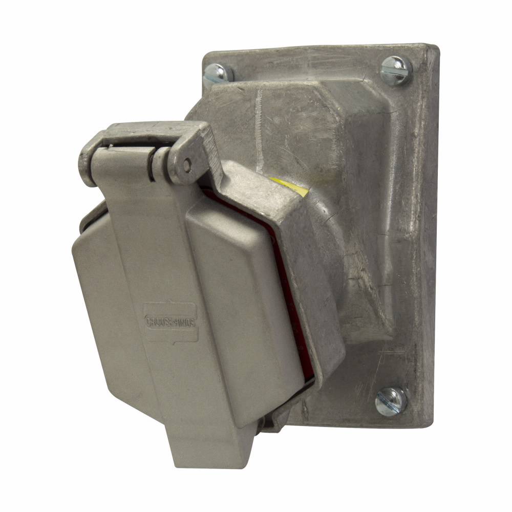 EATON Crouse-Hinds Ark-Gard® ENR5201 Dead End Dust-Ignitionproof Explosionproof Raintight Pin and Sleeve Receptacle Unit, 125 VAC, 20 A, 2 Poles, 3 Wires