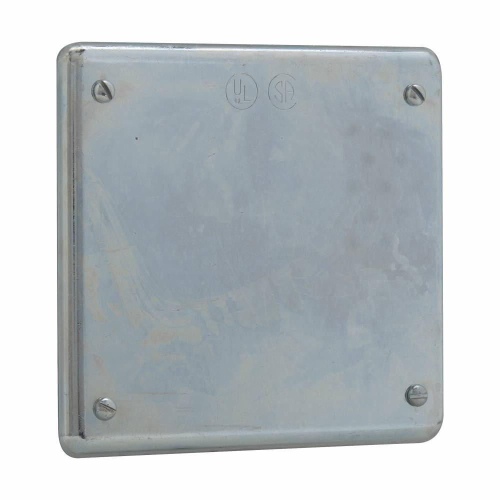 Crouse-Hinds S1002G Blank Flat Electric Box Cover With Gasket, Feraloy Iron Alloy