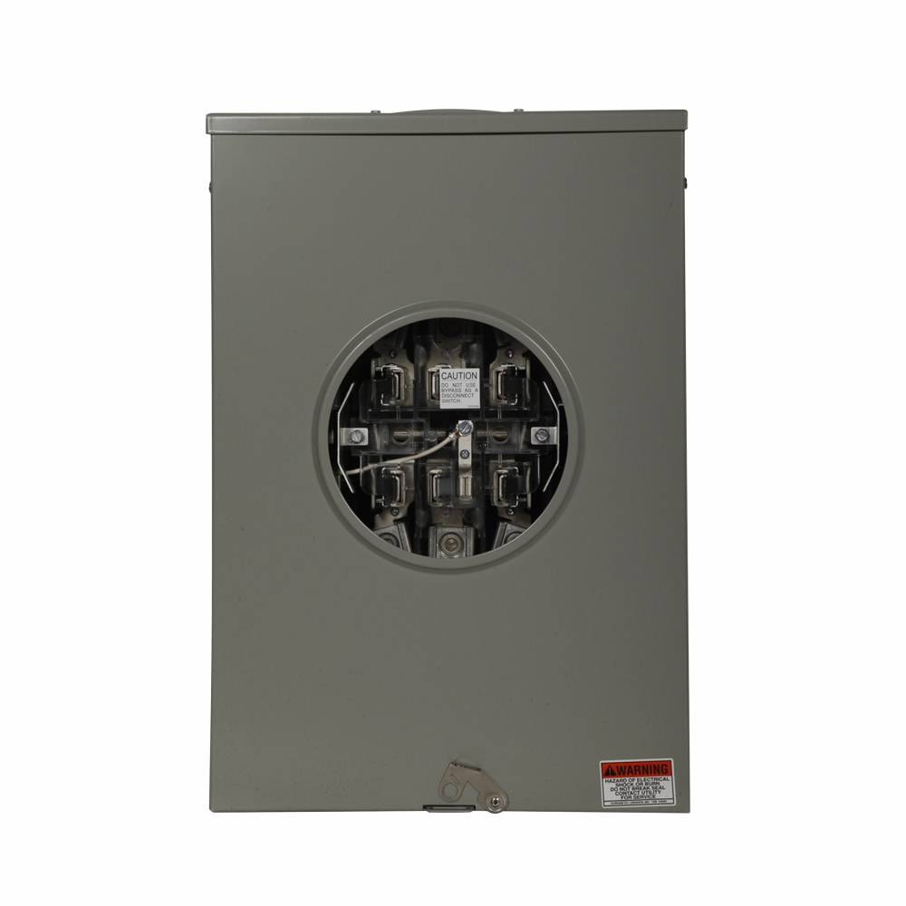 EATON 1007670ECH 1-Position 4-Wire Lever Bypass Meter Socket, 600 VAC, 200 A, 3 Phase