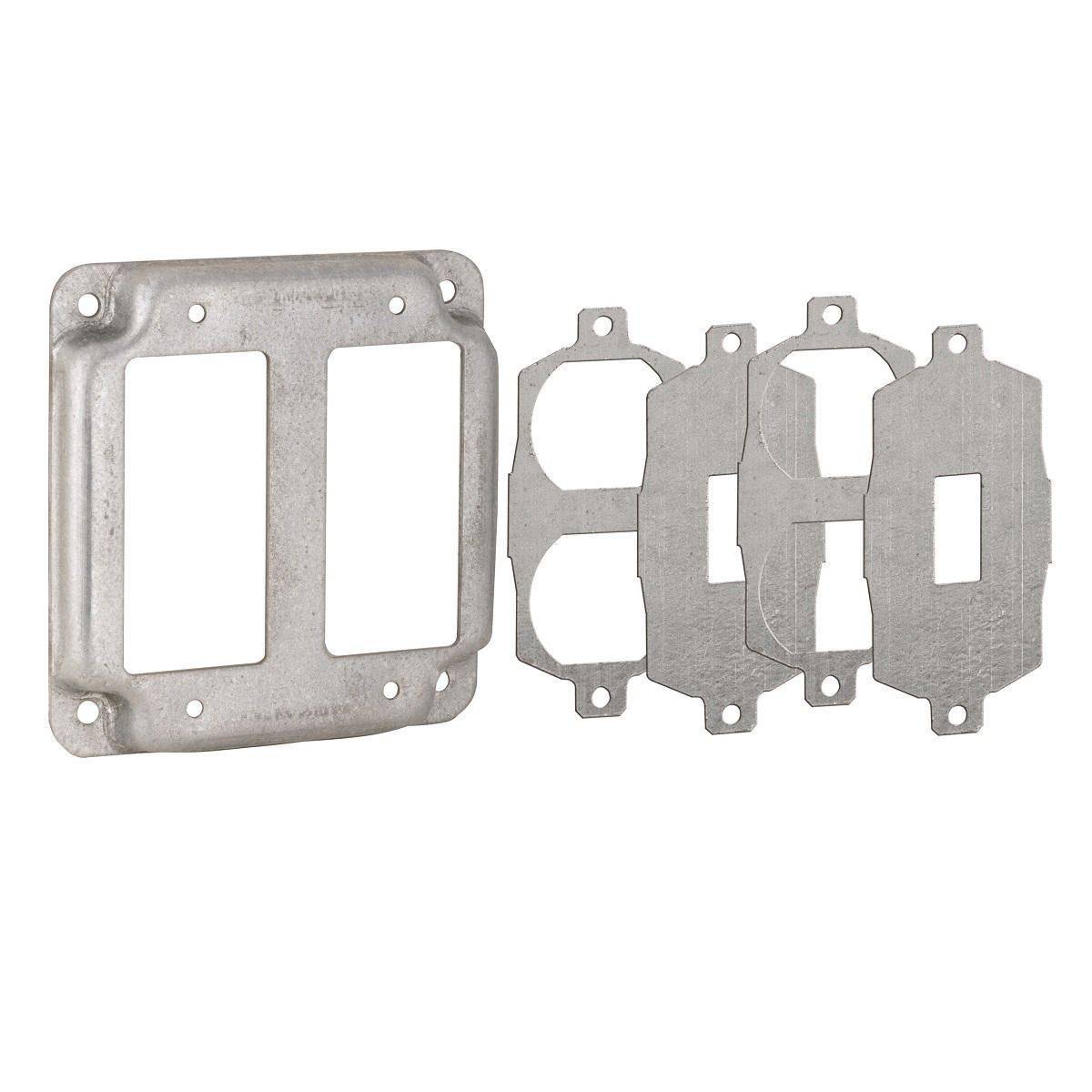 RACO® 809U 6-in-1 Square Universal Exposed Work Cover, 4.19 in L x 4.19 in W x 1/2 in D, Steel